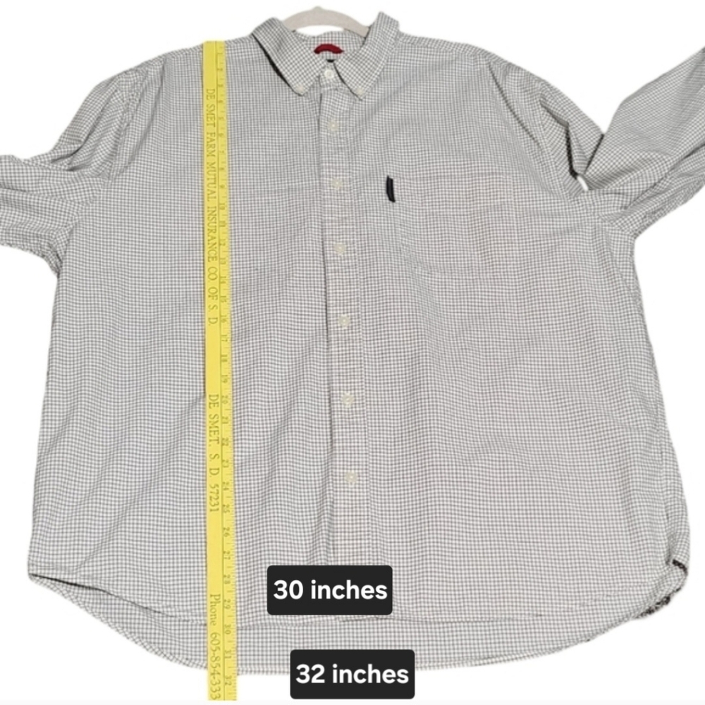 ABERCROMBIE FITCH Mens Button Down Shirt Extra Large Cream Preppy Y2K - Picture 8 of 13